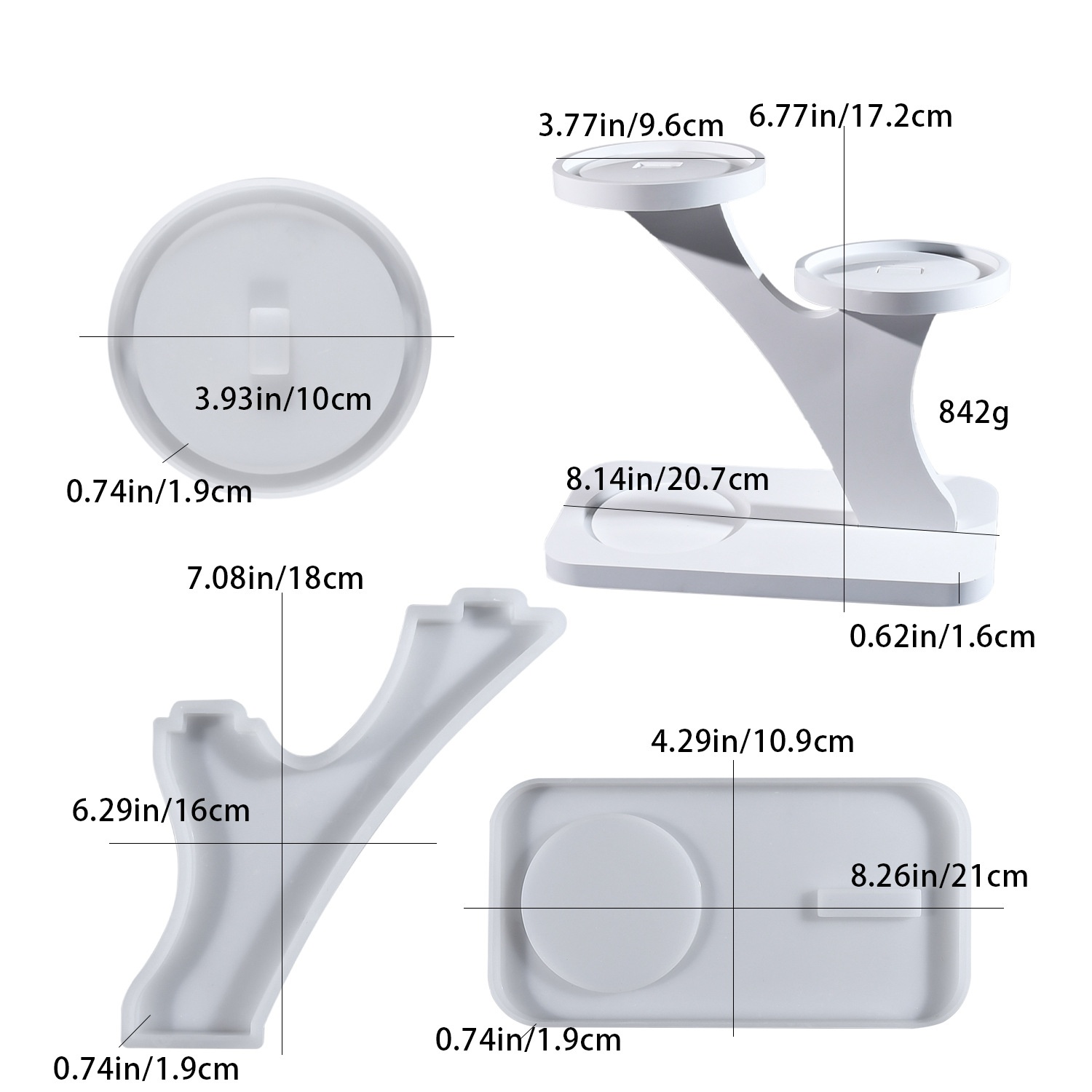Candle Holder Supplies - Forma silikonowa do świecznika z żywicy